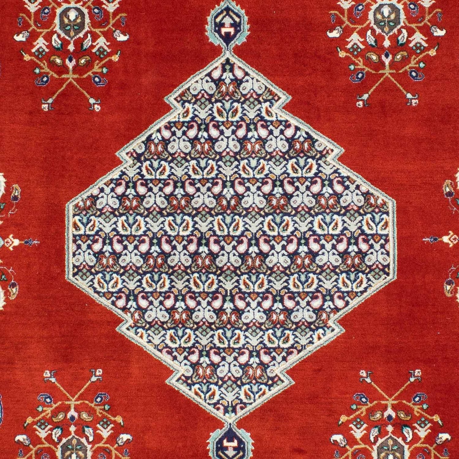 Alfombra persa - Ghom - 243 x 179 cm - rojo oscuro