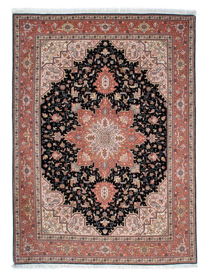 Alfombra Persa - Tabriz - Real - 214 x 151 cm - azul oscuro