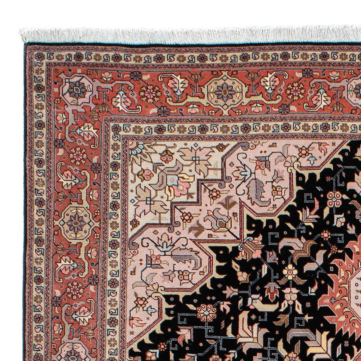 Alfombra Persa - Tabriz - Real - 214 x 151 cm - azul oscuro