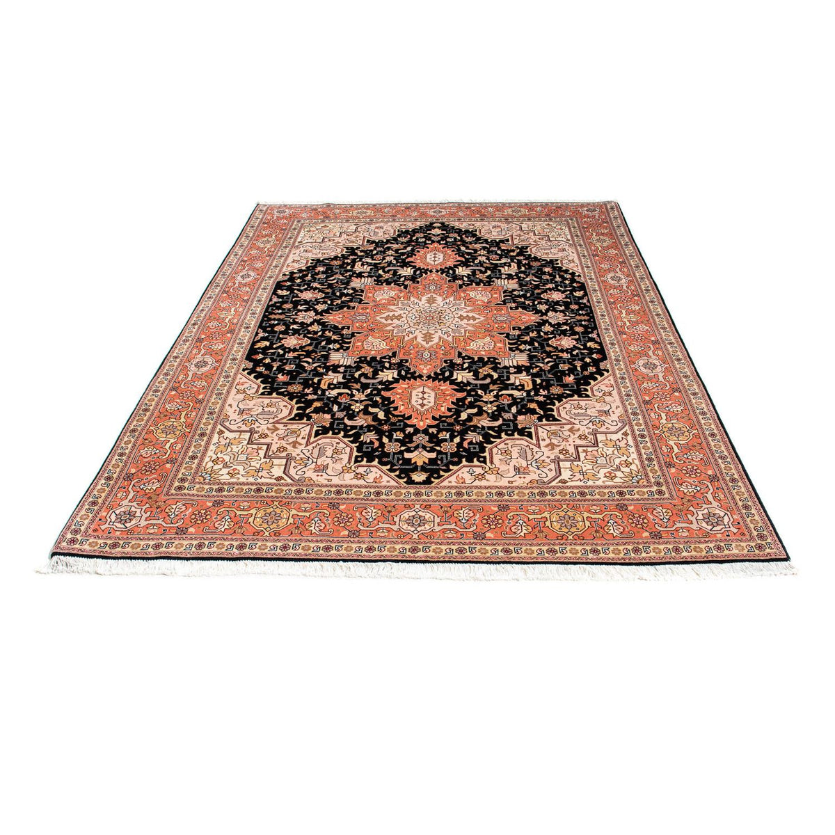 Alfombra Persa - Tabriz - Real - 214 x 151 cm - azul oscuro