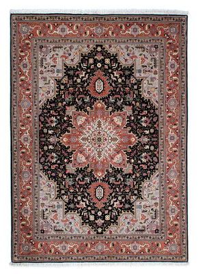 Alfombra Persa - Tabriz - Real - 212 x 152 cm - azul oscuro