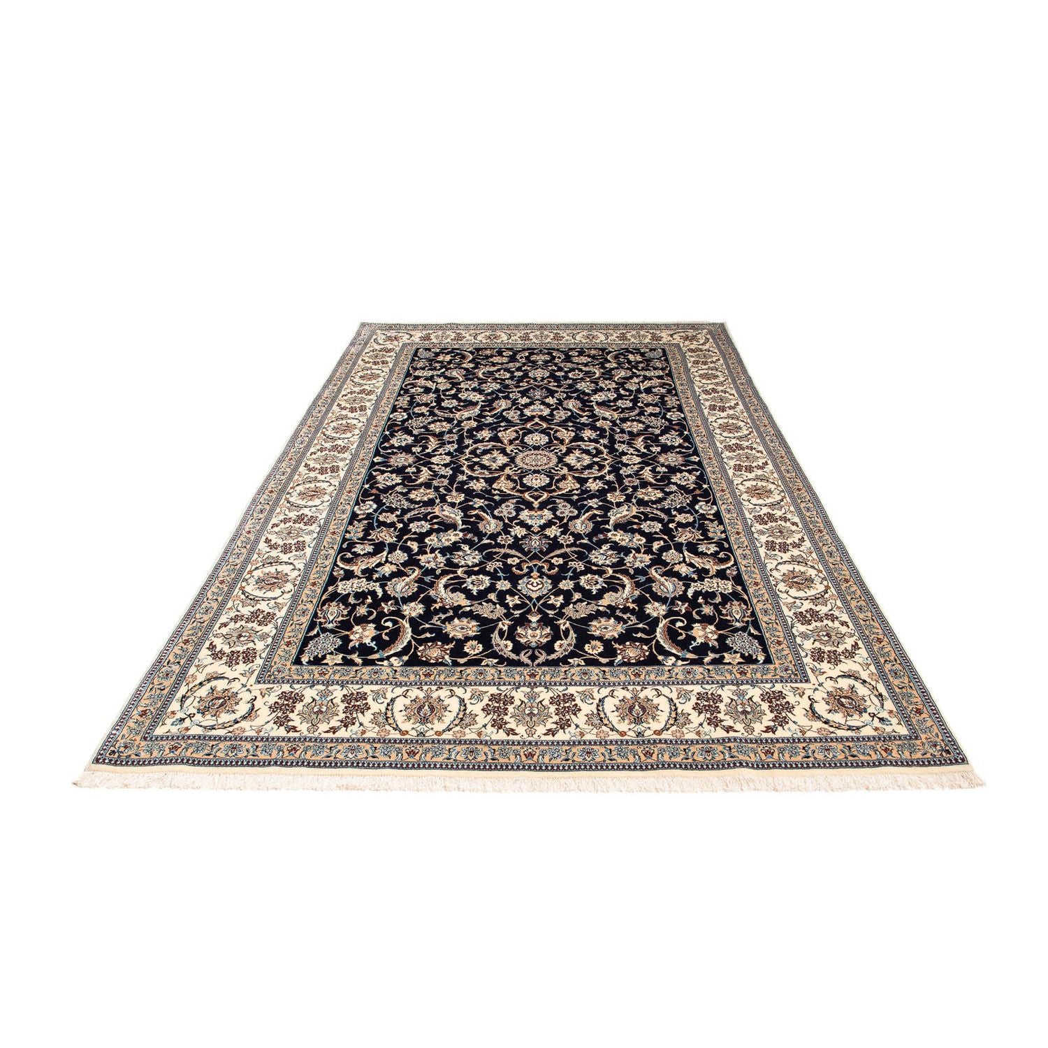 Alfombra Persa - Nain - Prima - 267 x 173 cm - azul oscuro
