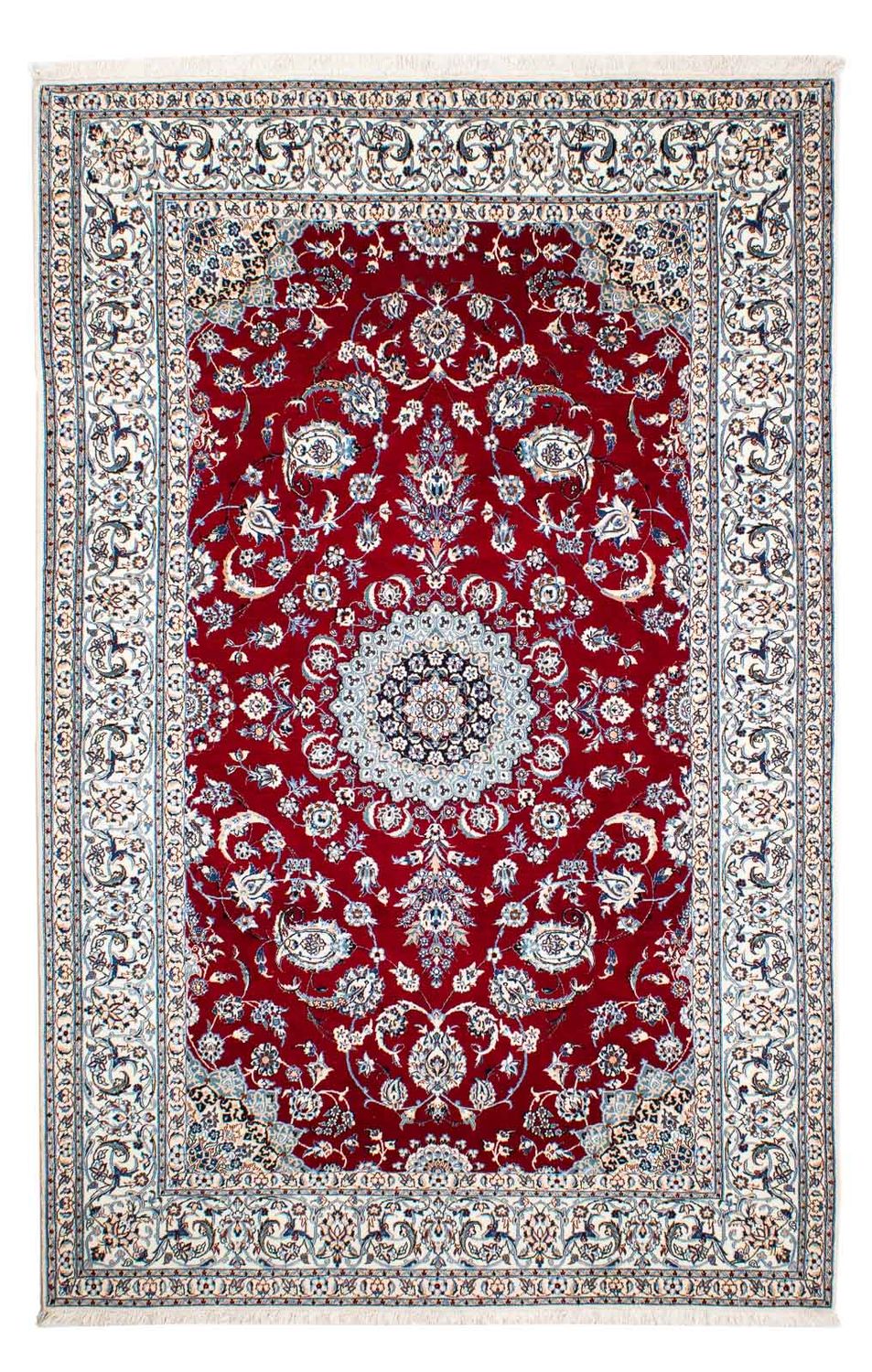 Alfombra Persa - Nain - Prima - 236 x 153 cm - rojo oscuro