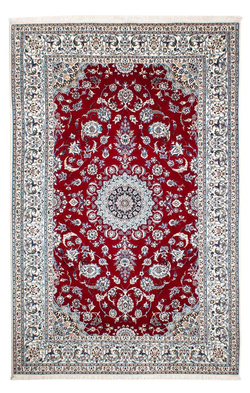 Alfombra Persa - Nain - Prima - 236 x 153 cm - rojo oscuro