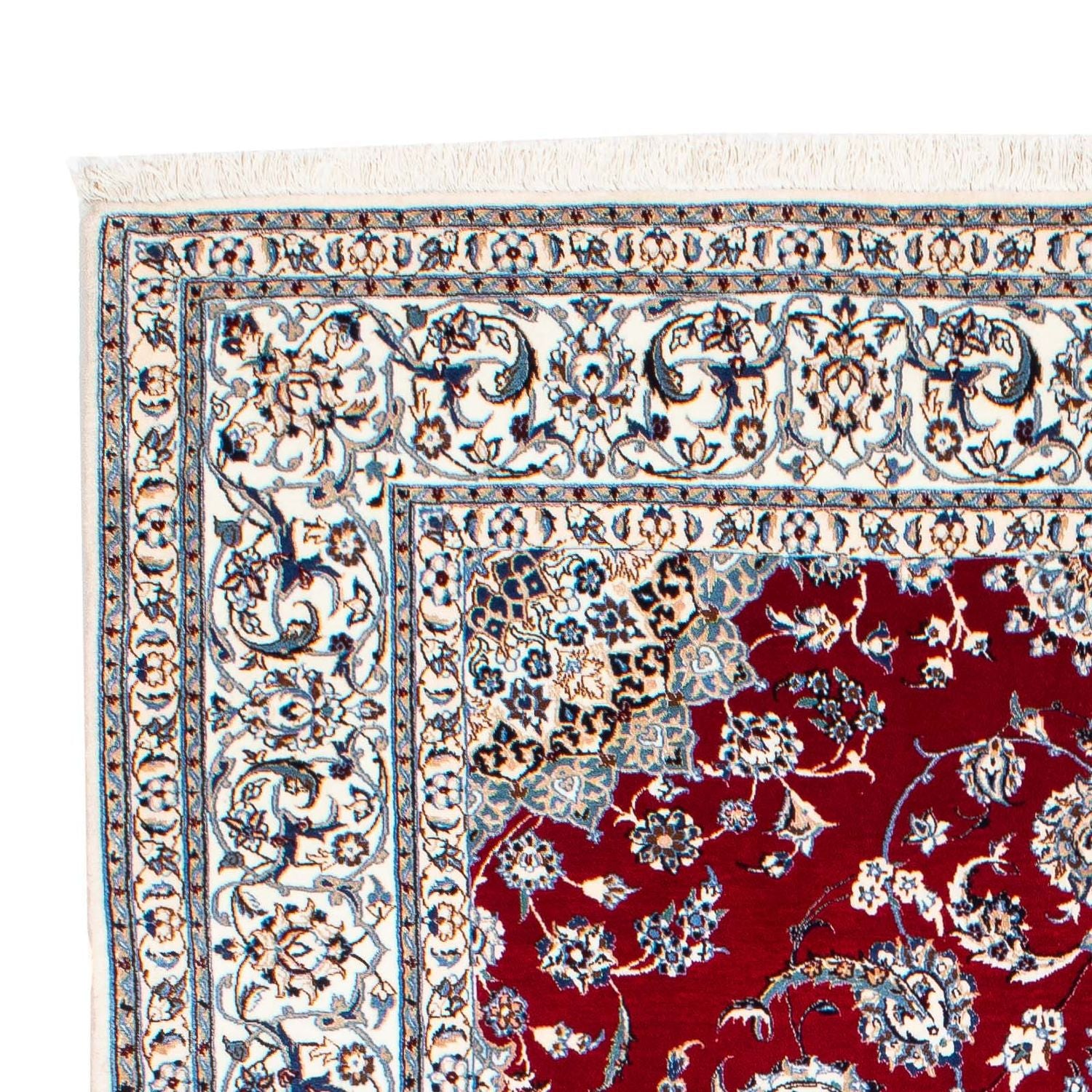 Alfombra Persa - Nain - Prima - 236 x 153 cm - rojo oscuro