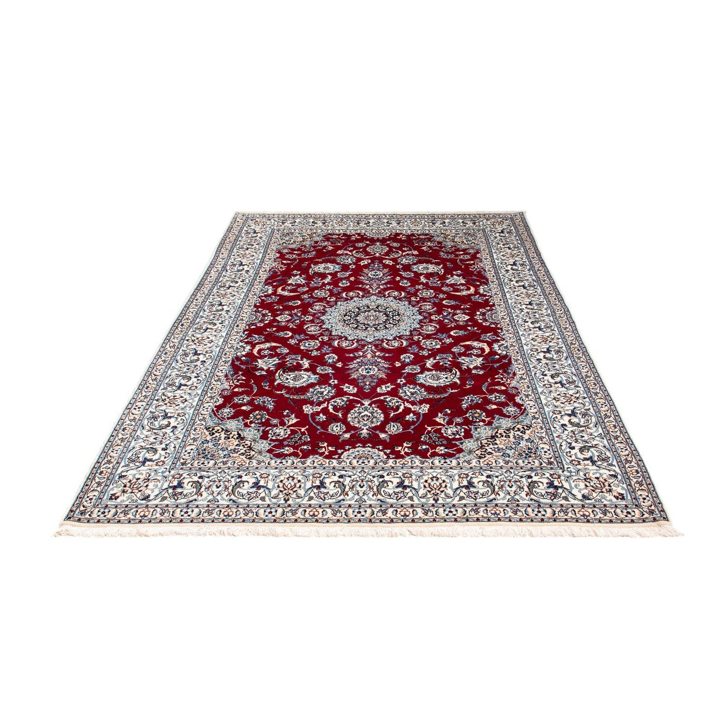 Alfombra Persa - Nain - Prima - 236 x 153 cm - rojo oscuro