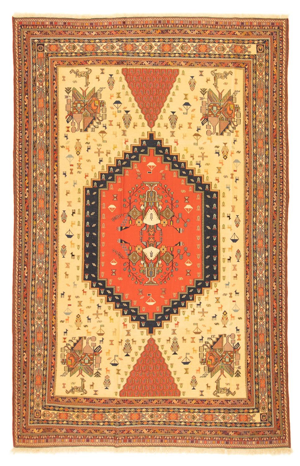 Alfombra persa - Nómada - 302 x 194 cm - oro