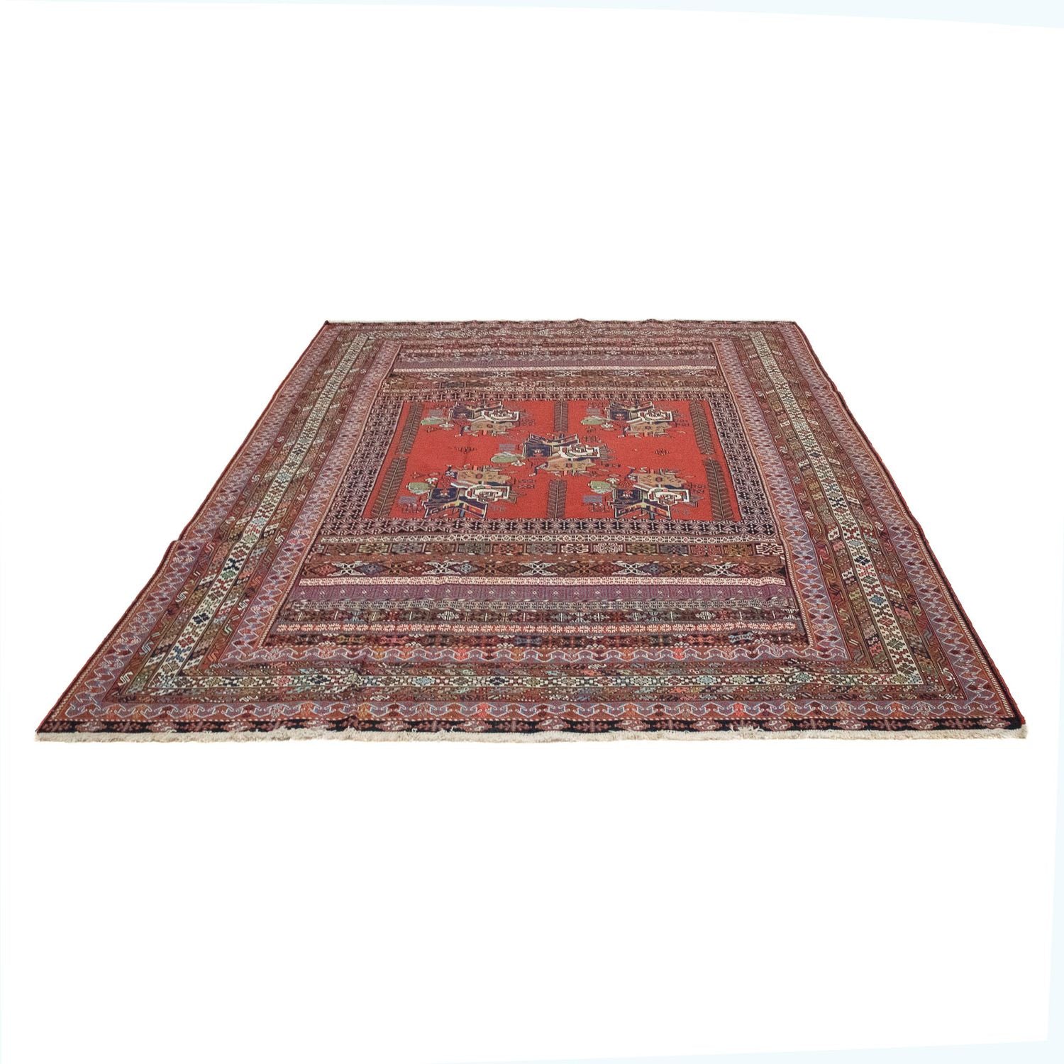 Alfombra persa - Nómada - 294 x 194 cm - rojo oscuro