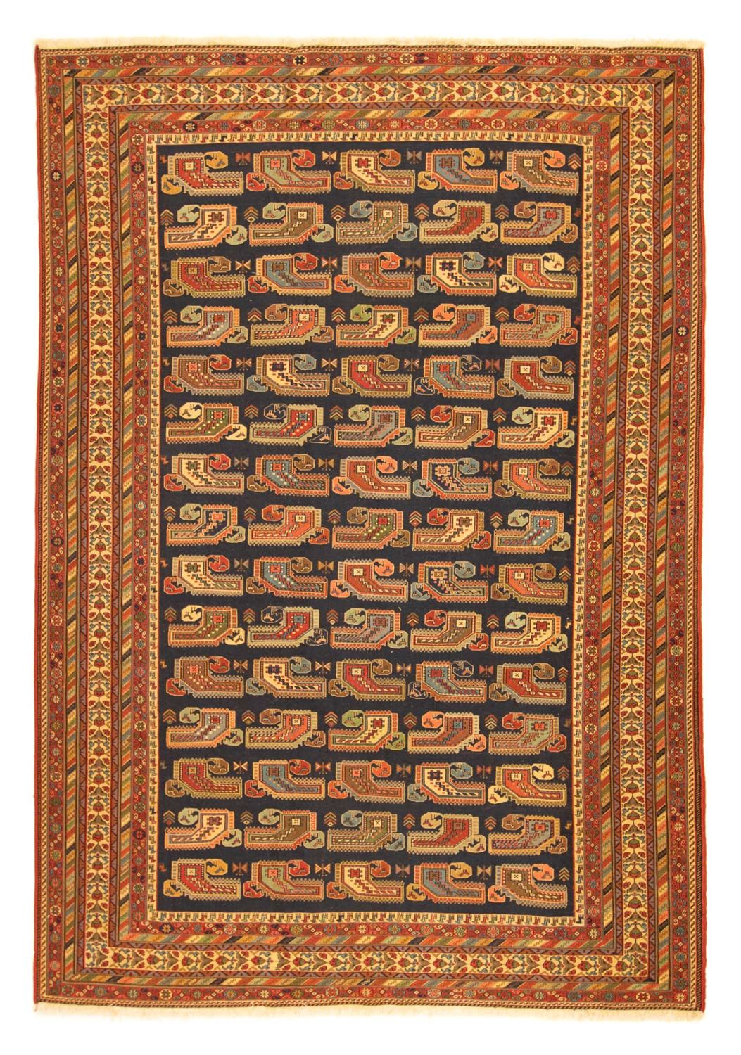 Alfombra persa - Nómada - 283 x 194 cm - azul oscuro