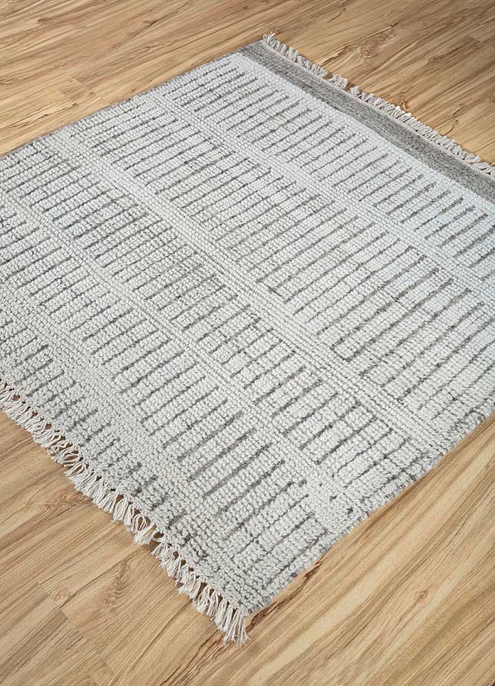 Alfombra de lana cuadrado  - 75 x 75 cm - crema