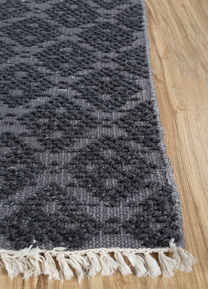 Alfombra de viscosa cuadrado  - 75 x 75 cm - antracita