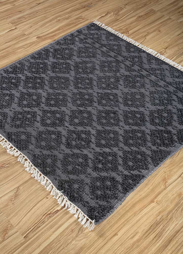 Alfombra de viscosa cuadrado  - 75 x 75 cm - antracita