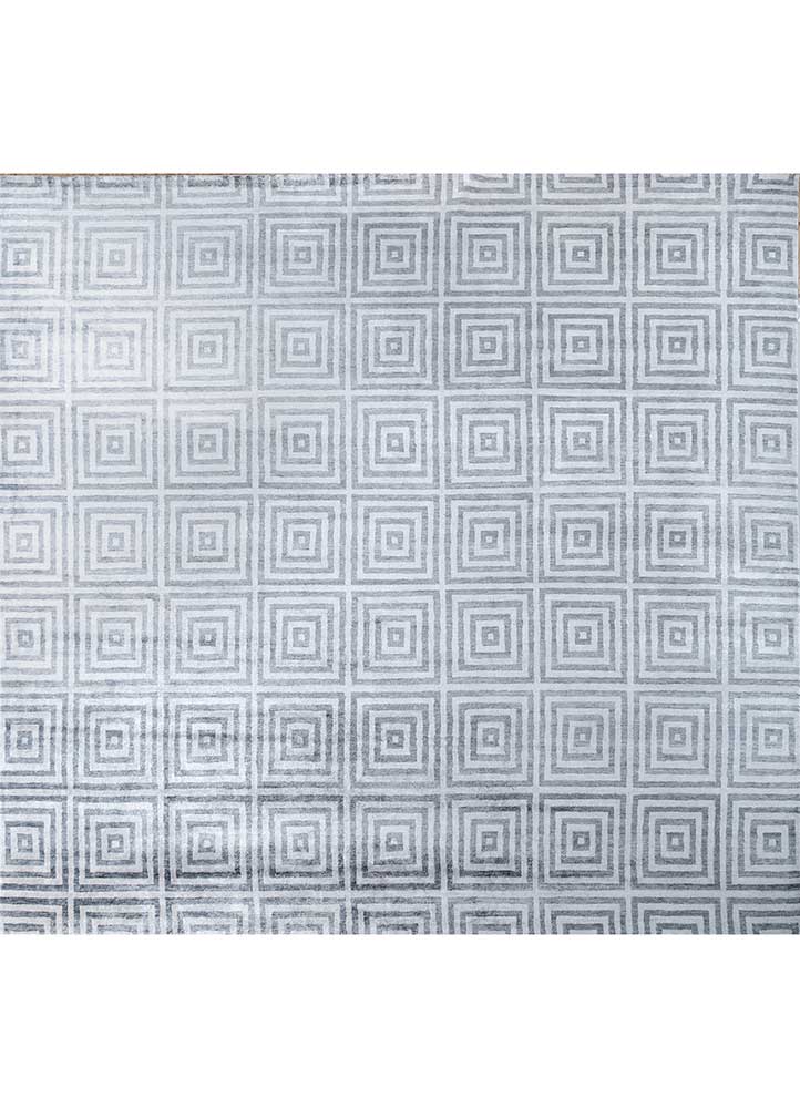 Alfombra de viscosa cuadrado  - 345 x 345 cm - plata