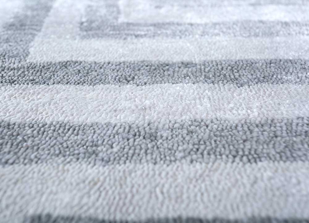 Alfombra de viscosa cuadrado  - 345 x 345 cm - plata