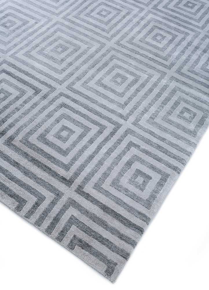 Alfombra de viscosa cuadrado  - 345 x 345 cm - plata