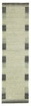 Alfombra de pasillo Alfombra Gabbeh - Indus - 200 x 80 cm - plata