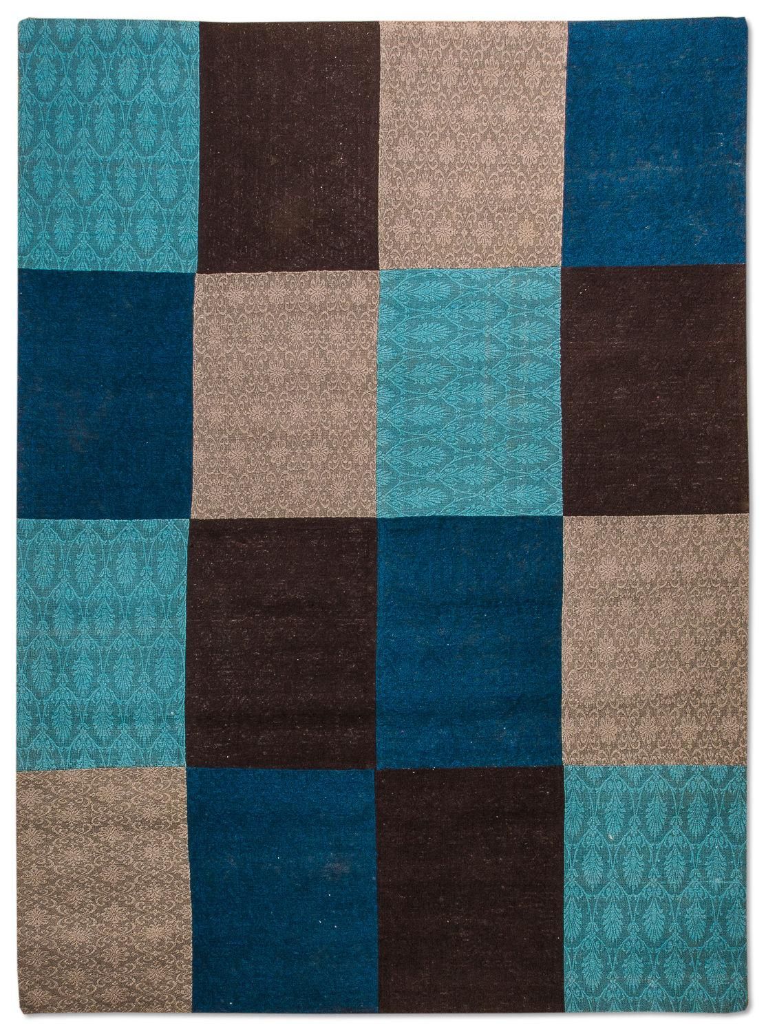 Alfombra de patchwork - 240 x 170 cm - turquesa