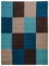 Alfombra de patchwork - 240 x 170 cm - turquesa