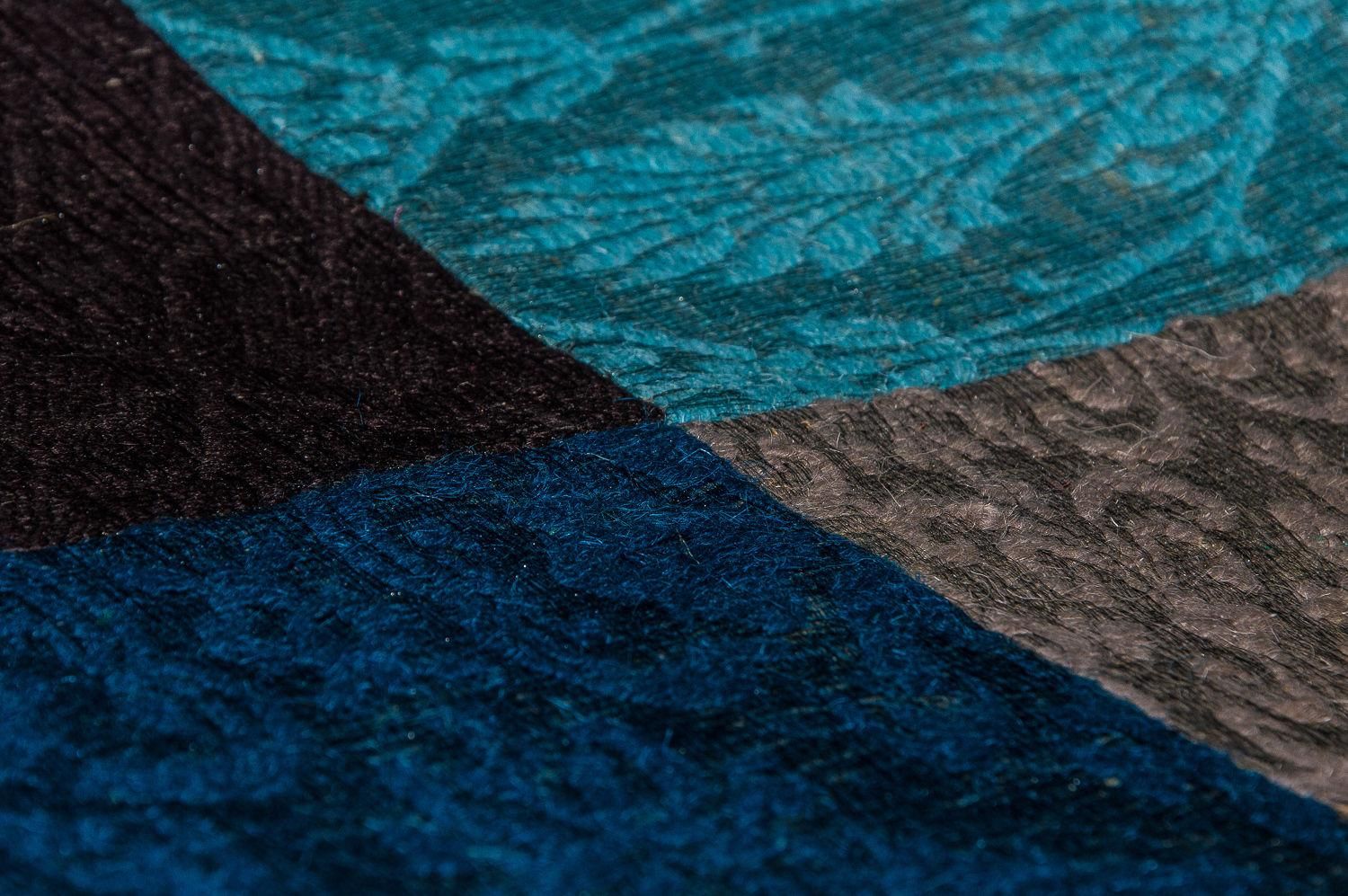 Alfombra de patchwork - 240 x 170 cm - turquesa