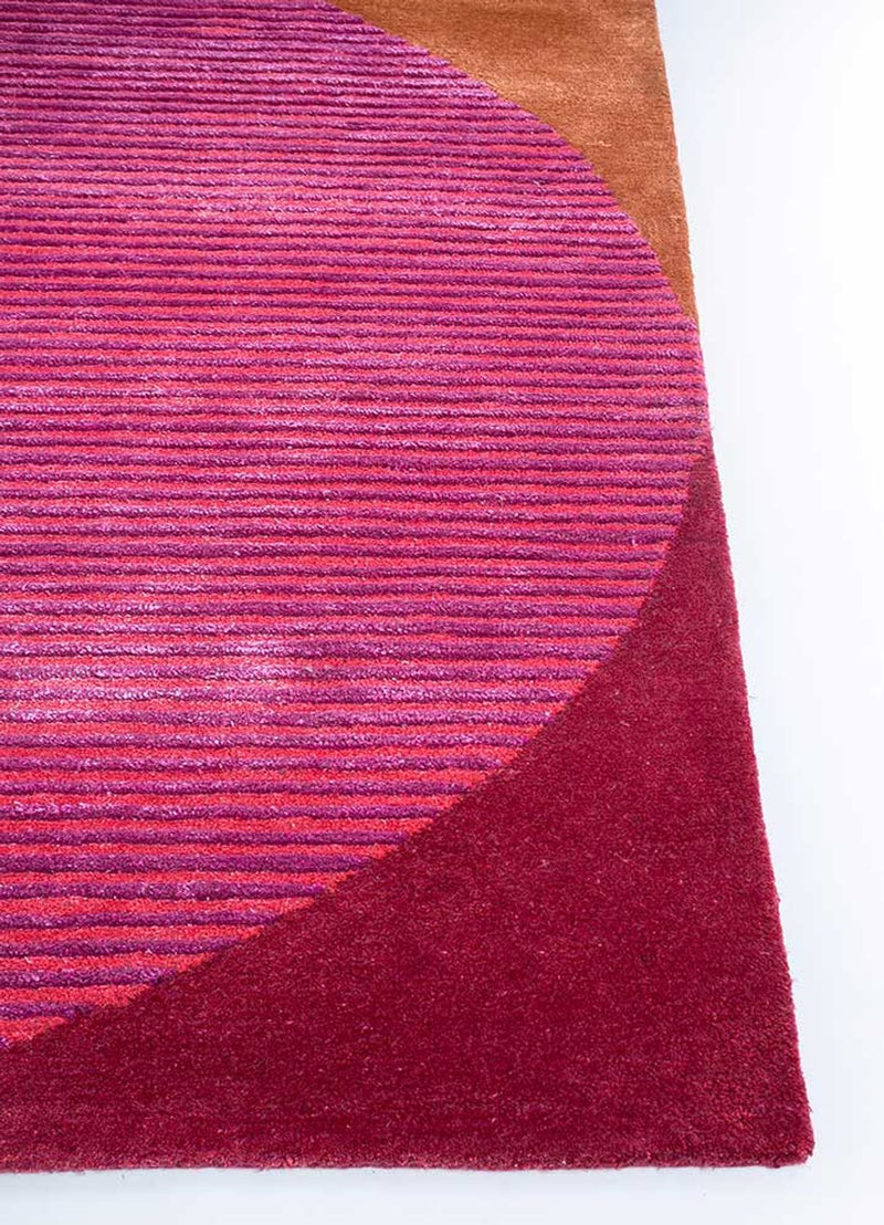 Alfombra de lana forma especial  - 270 x 180 cm - rosa