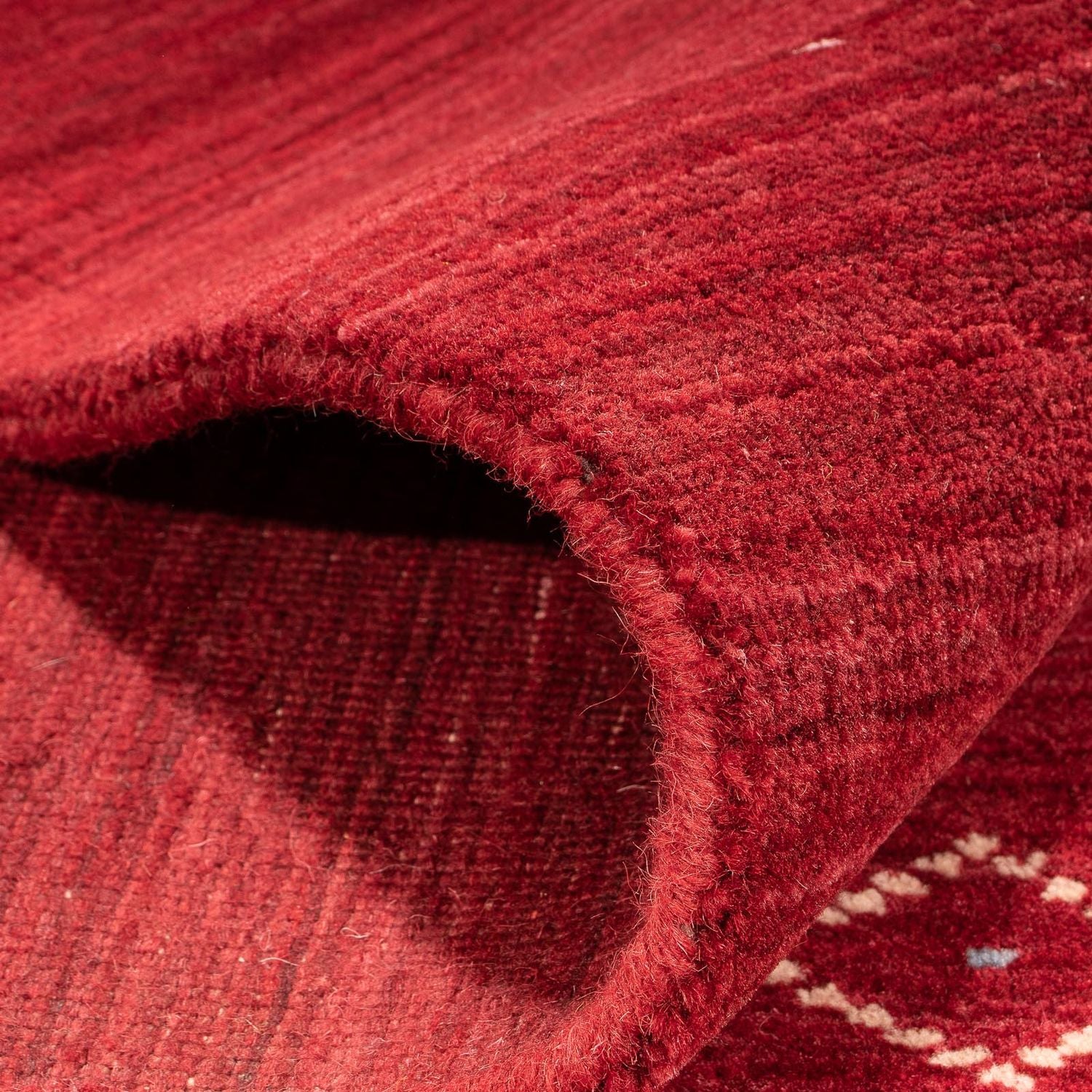 Alfombra Gabbeh - Loribaft Softy - 240 x 170 cm - rojo oscuro