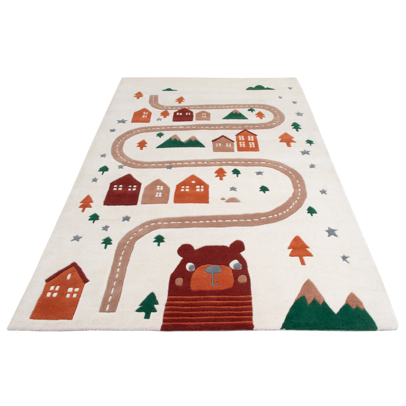 Kinderteppich Bär Spielstraße