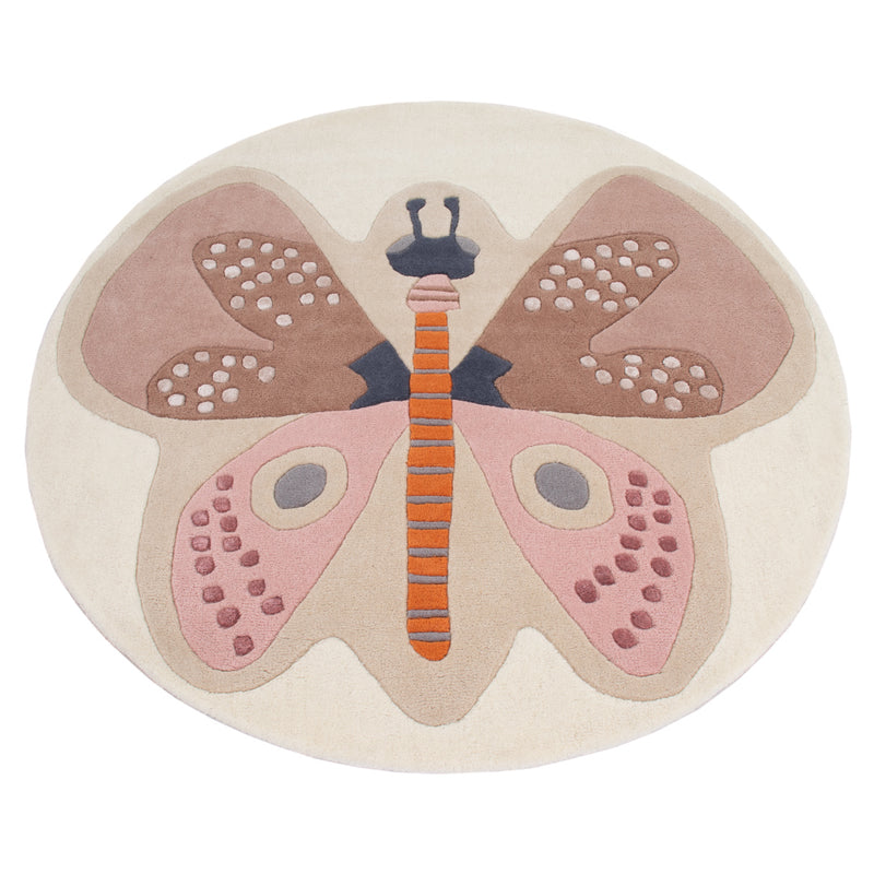 Mariposa Alfombra Infantil Redondo