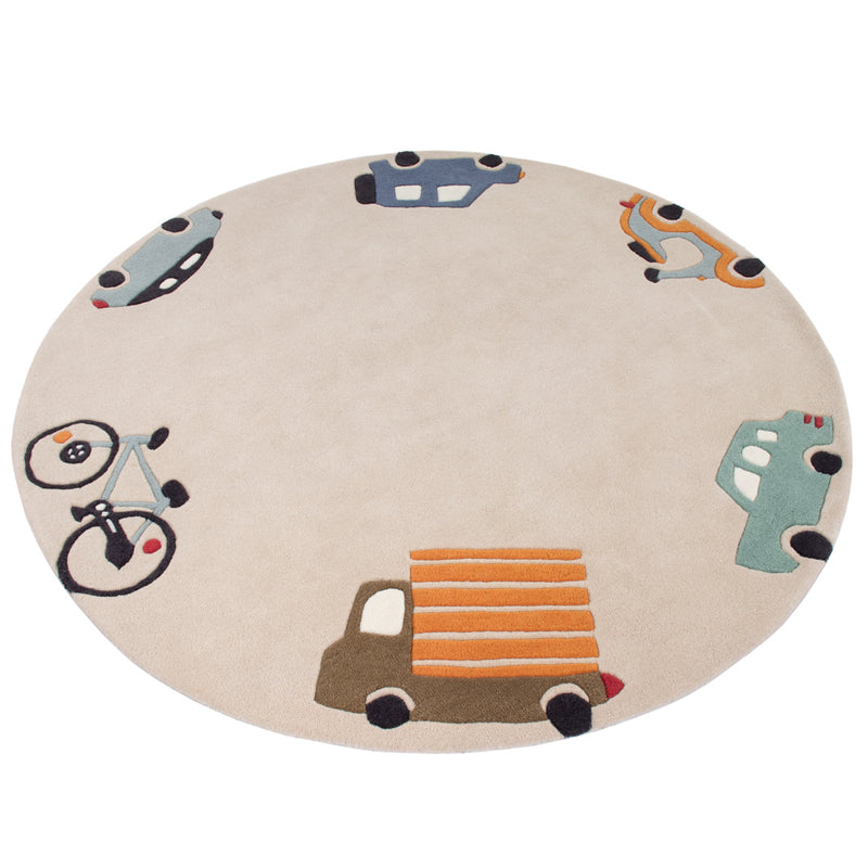 Coches Alfombra Infantil Redondo