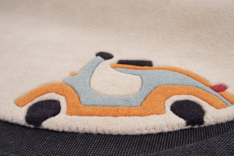 Coches Alfombra Infantil Redondo
