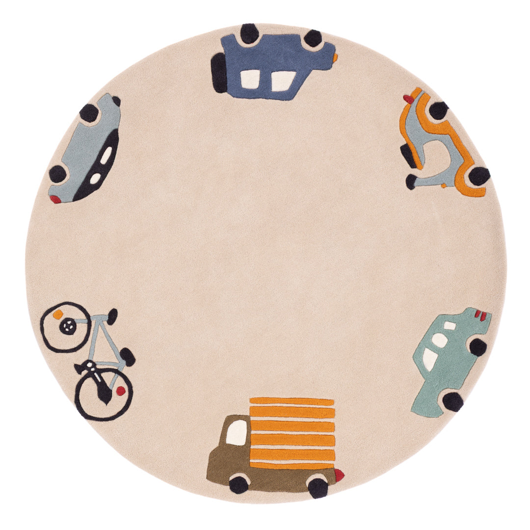 Coches Alfombra Infantil Redondo