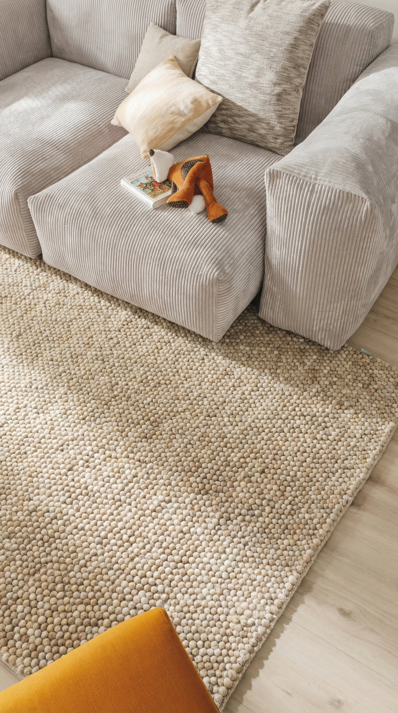Alfombra de lana - Bola de fieltro - Mosaik - rectángulo