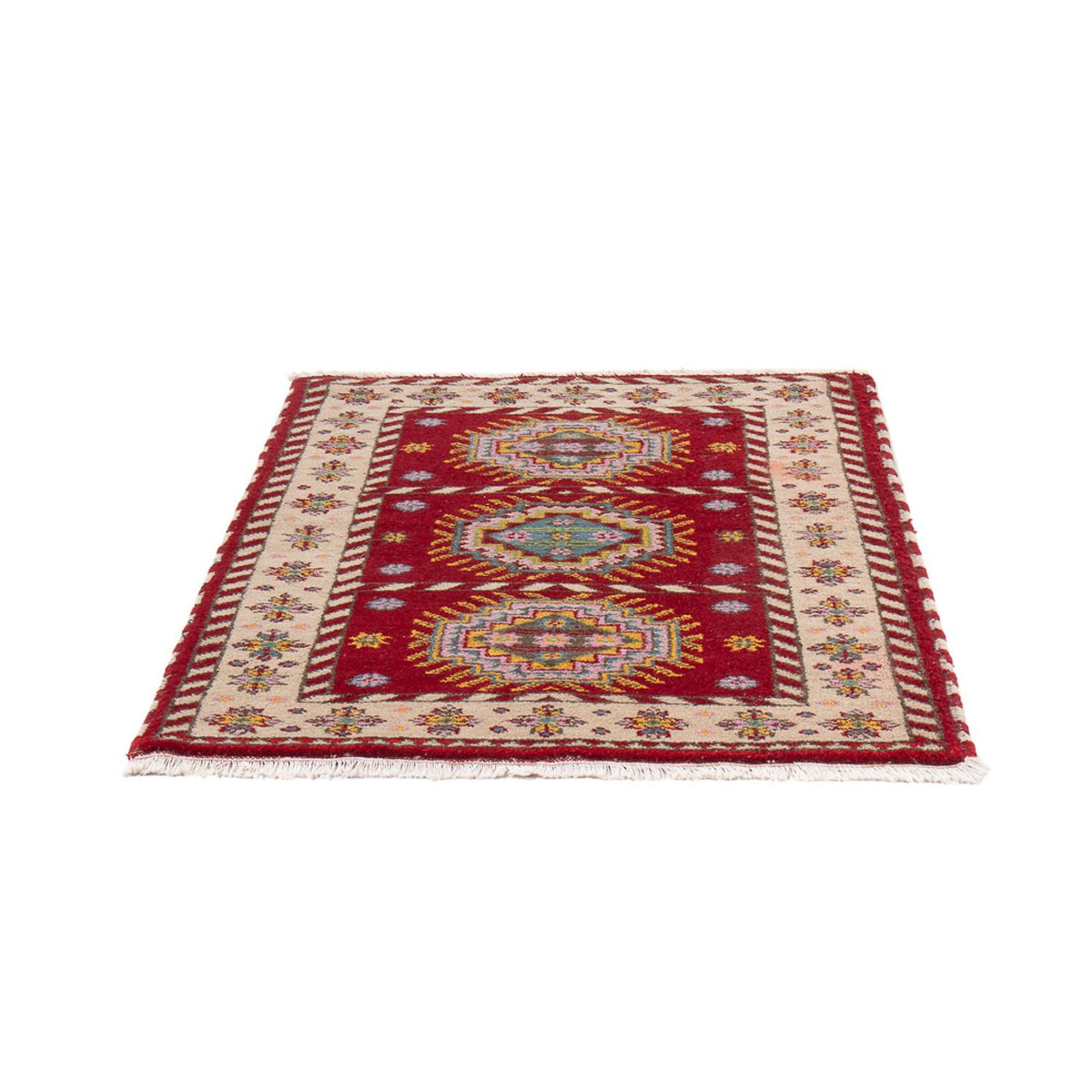 Alfombra oriental - 160 x 90 cm - rojo oscuro